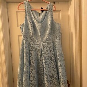 Torrid Light Blue Dress with Embroidered Detail